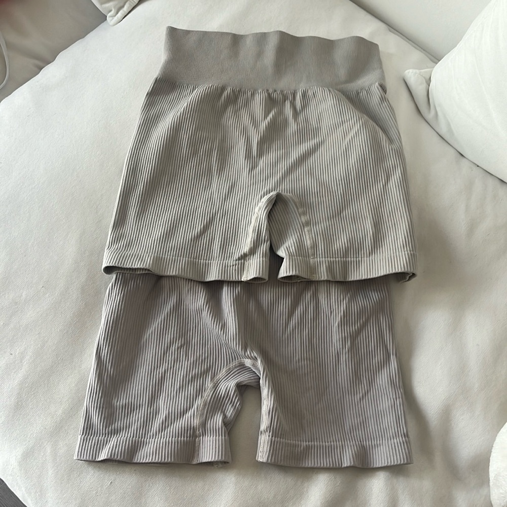 2 medium white workout shorts